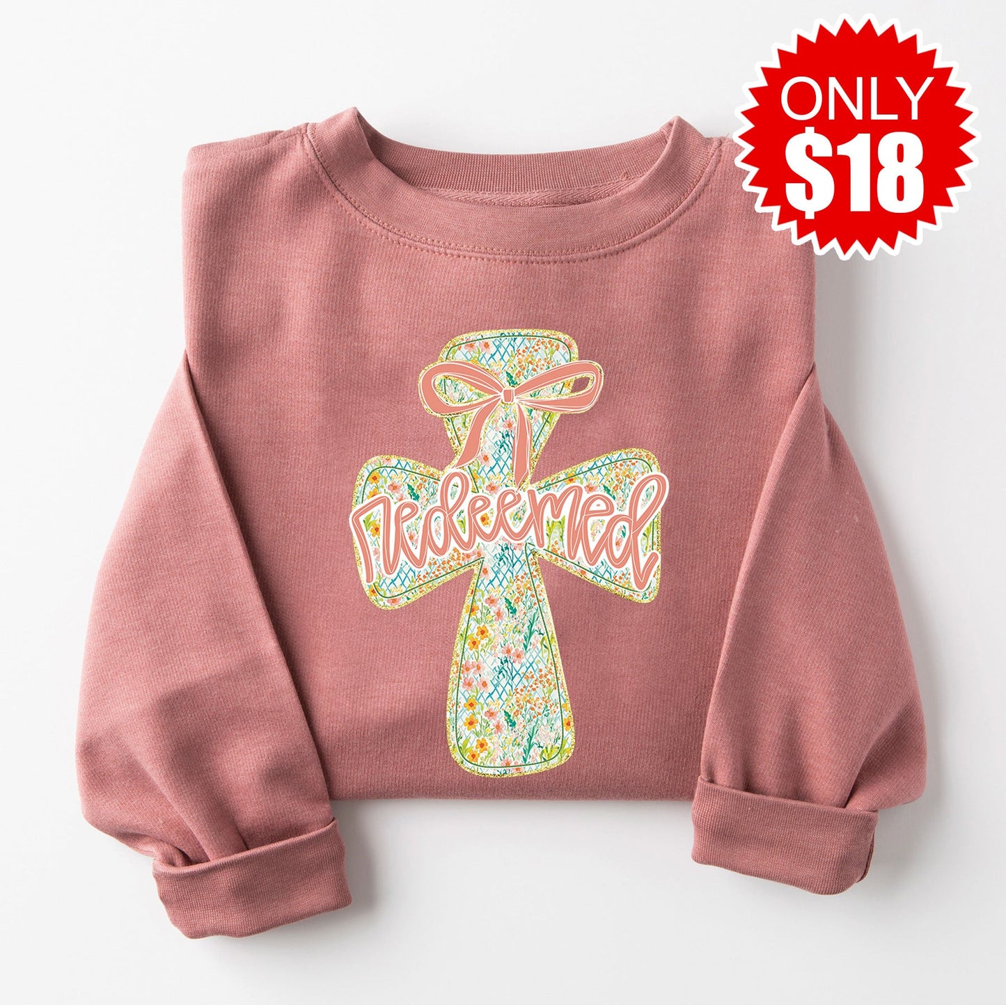 Redeemed Crewneck Sweatshirt - Heather Mauve
