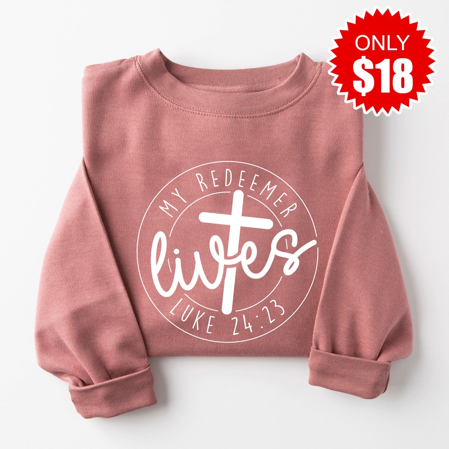 My Redeemer Lives Sweatshirt - Heather Mauve - 18