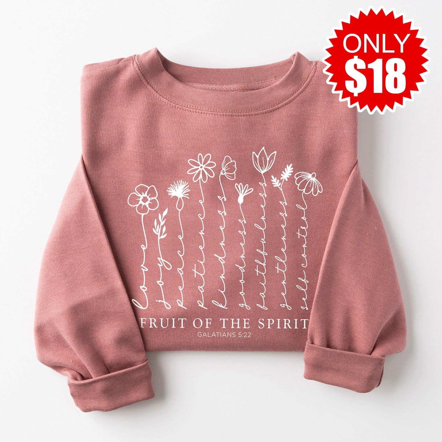 Fruit Of The Spirit Crewneck Sweatshirt - Heather Mauve