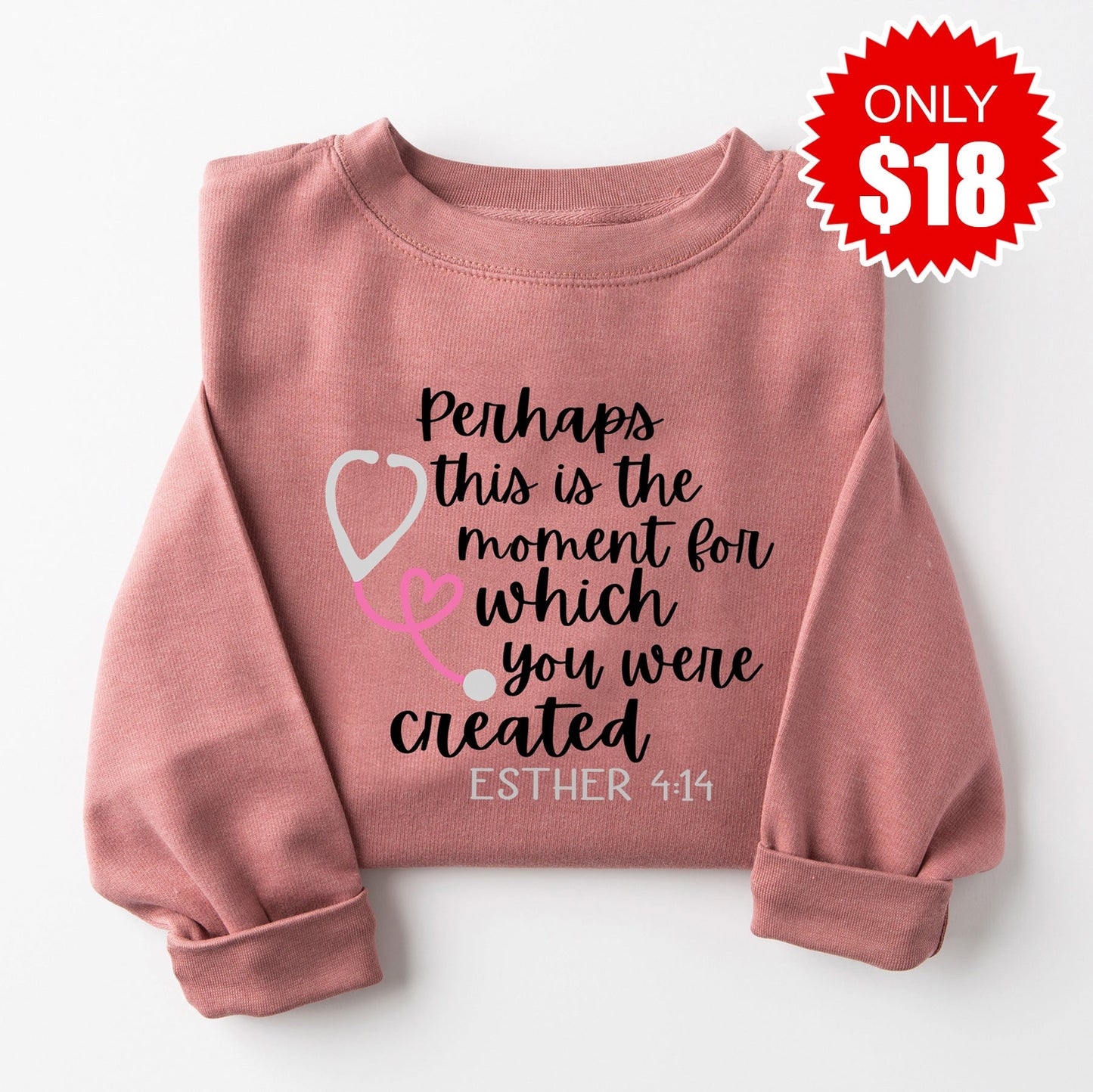 You Were Created Sweatshirt - Heather Mauve - 18