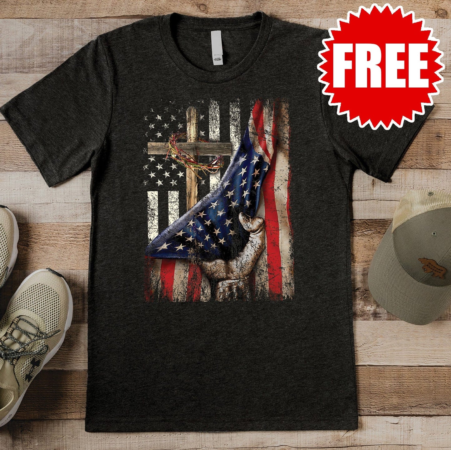 Flag Cross Tee - 0