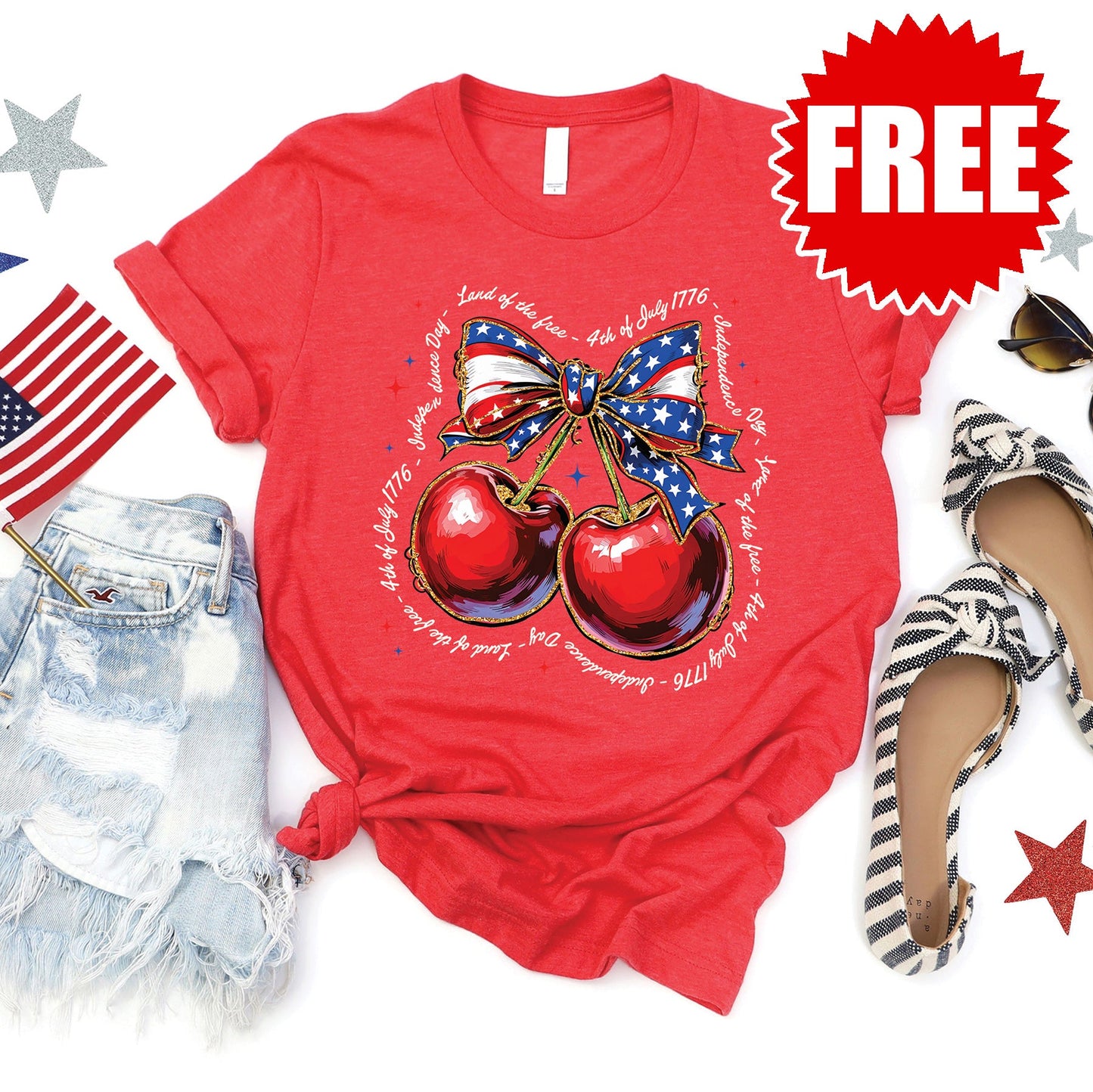 Independence Day Tee - Heather Red - 0