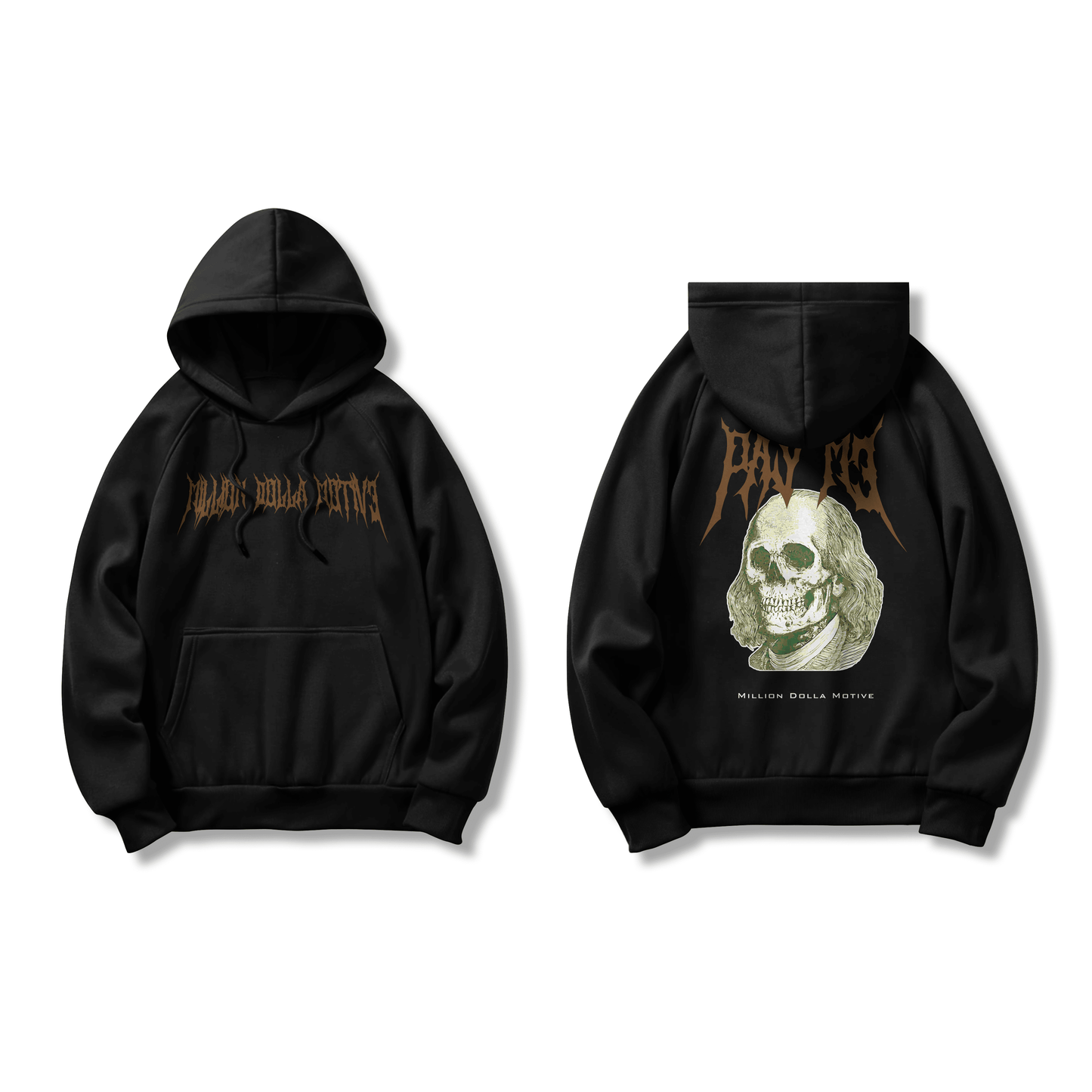 Pay Me Benjamin Skull - Black Hoodie Sweatshirt