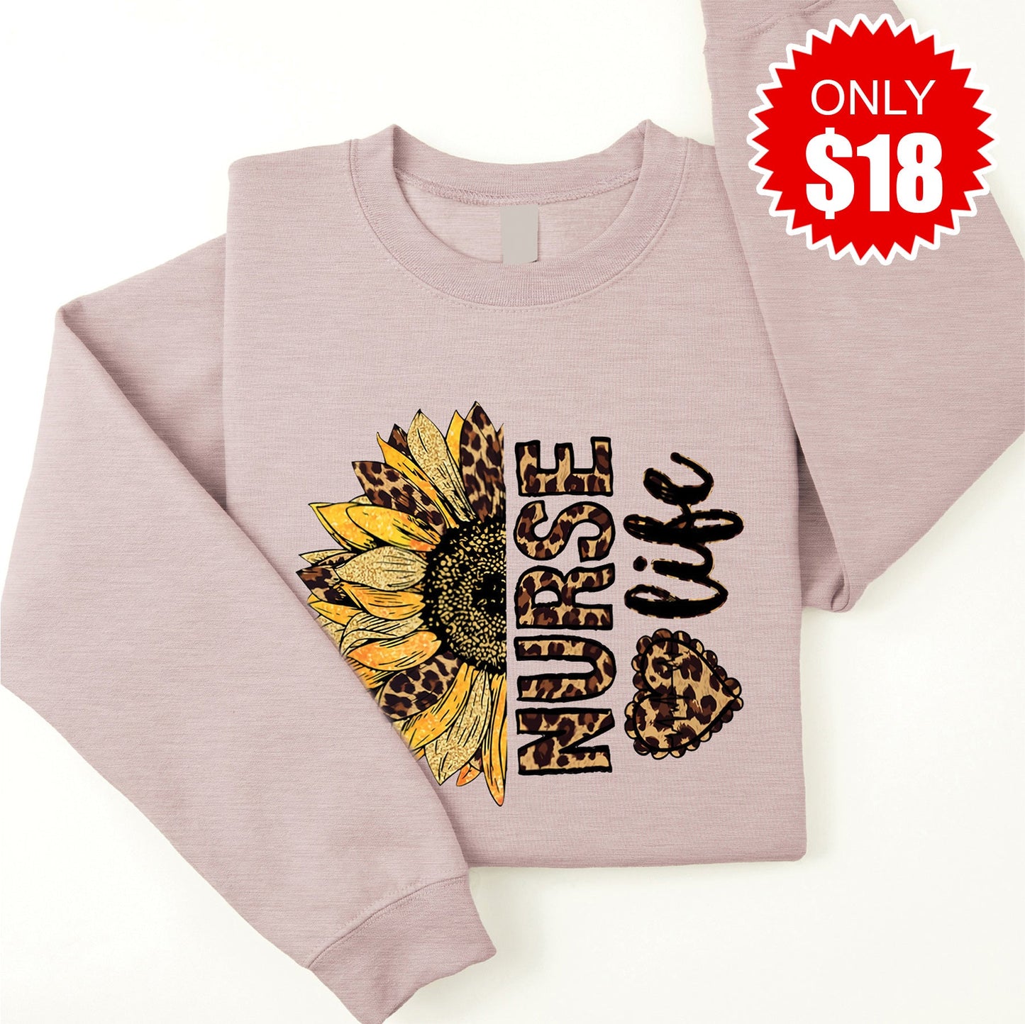 Nurse Life Sweatshirt - Heather Pink Gravel - 18