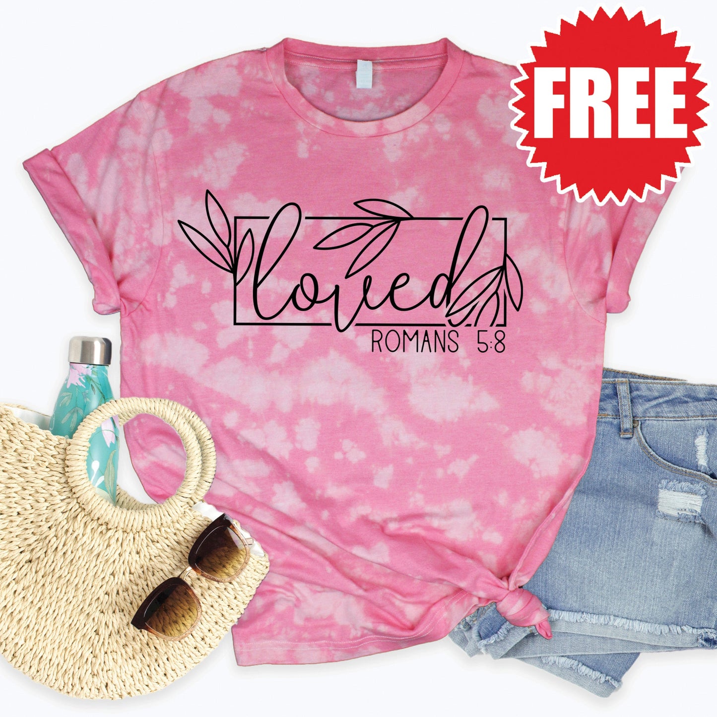 Loved Tee - Pink Peony Tie Dye - 0