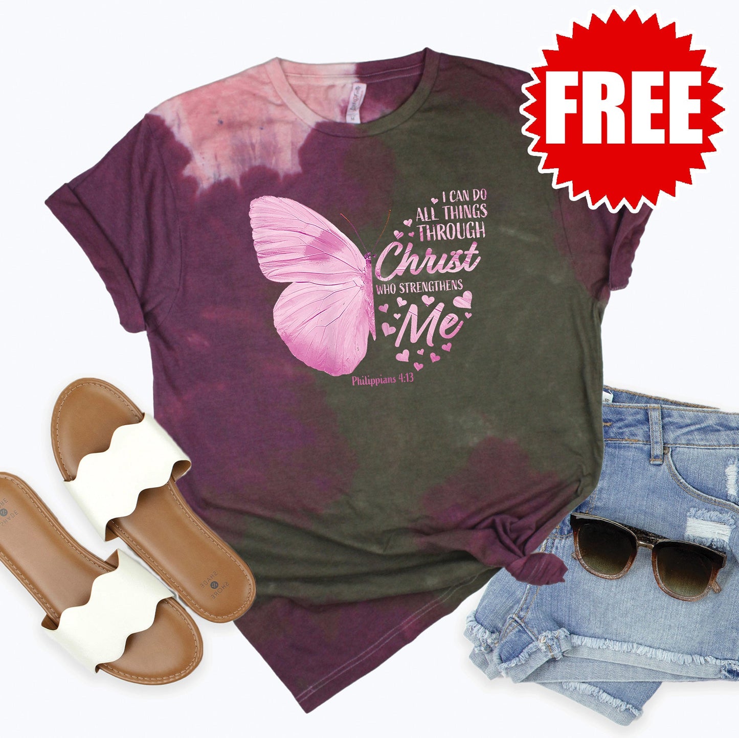 All Things Tee - Plum Haze Tie Dye - FREE