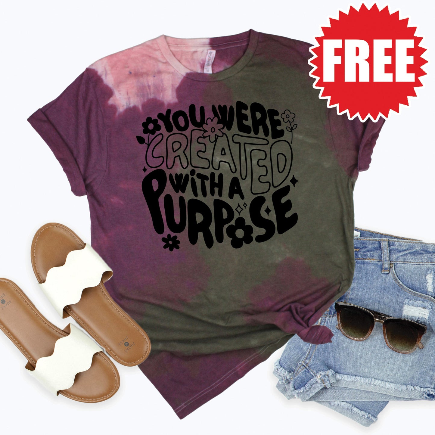 Your Were Created With A Purpose Tee - Plum Haze - 0
