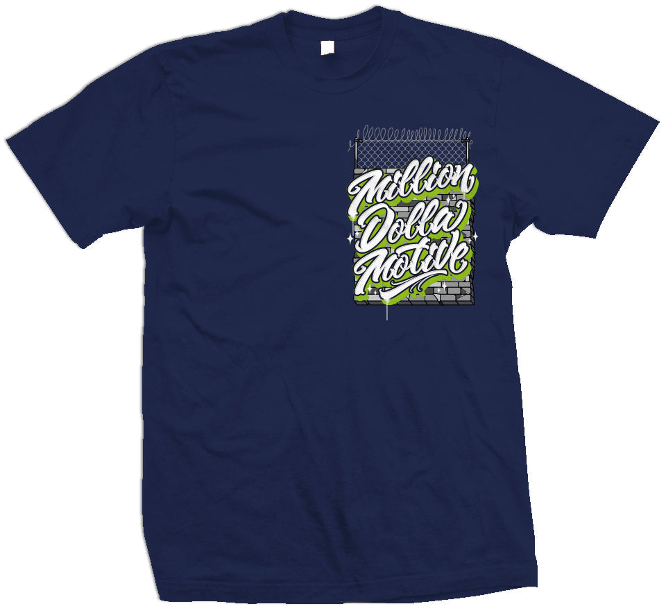 Prison Wall by Eksen One - Obsidian Navy T-Shirt