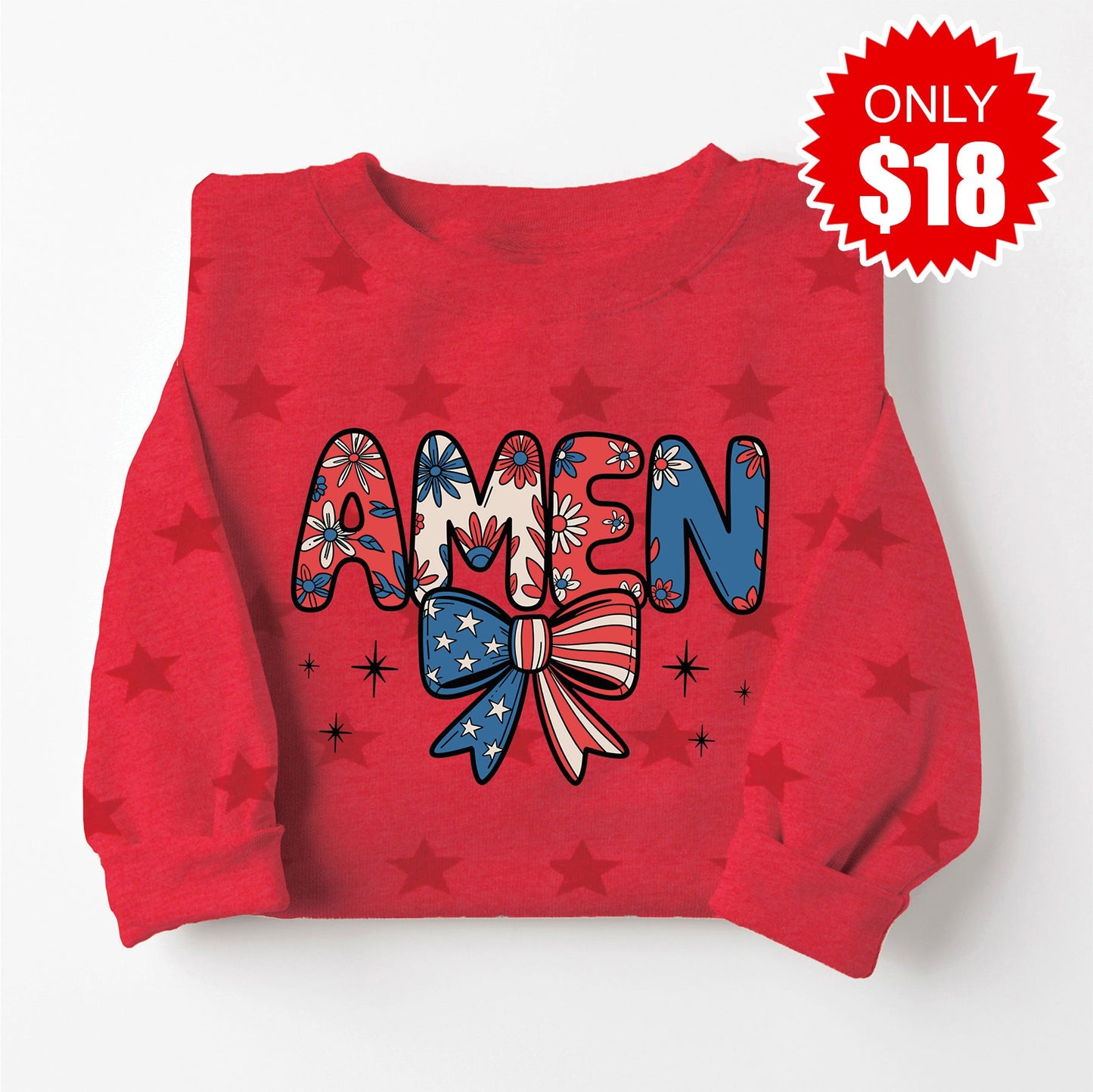 Amen Sweatshirt - Red Star Print - 18