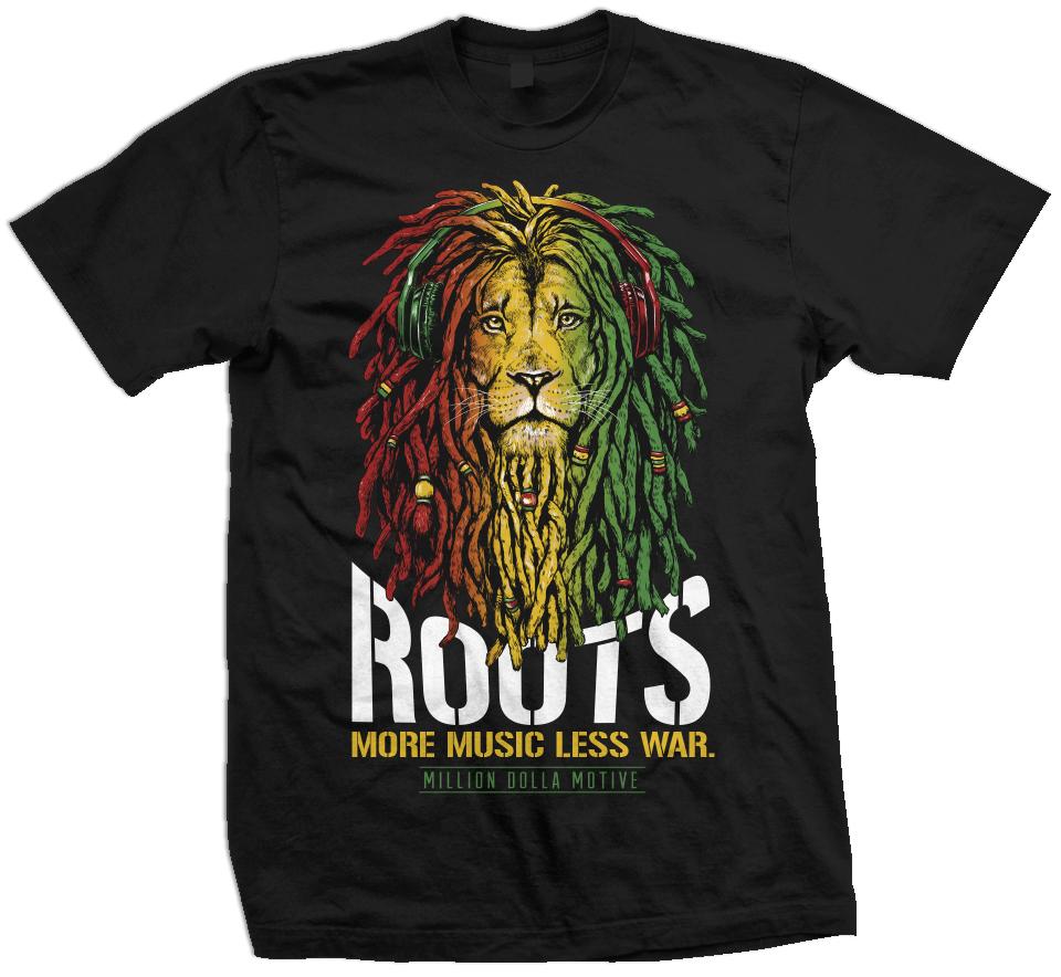 Roots Lion - Black T-Shirt