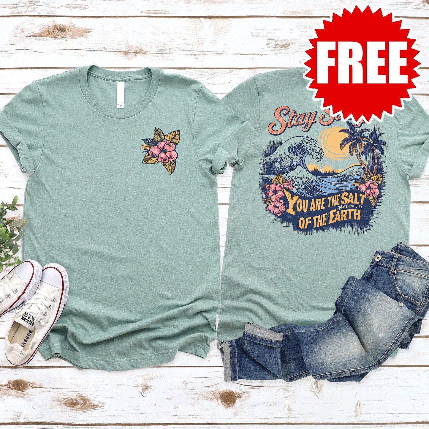 You Are The Salt Tee - Heather Sage - 0