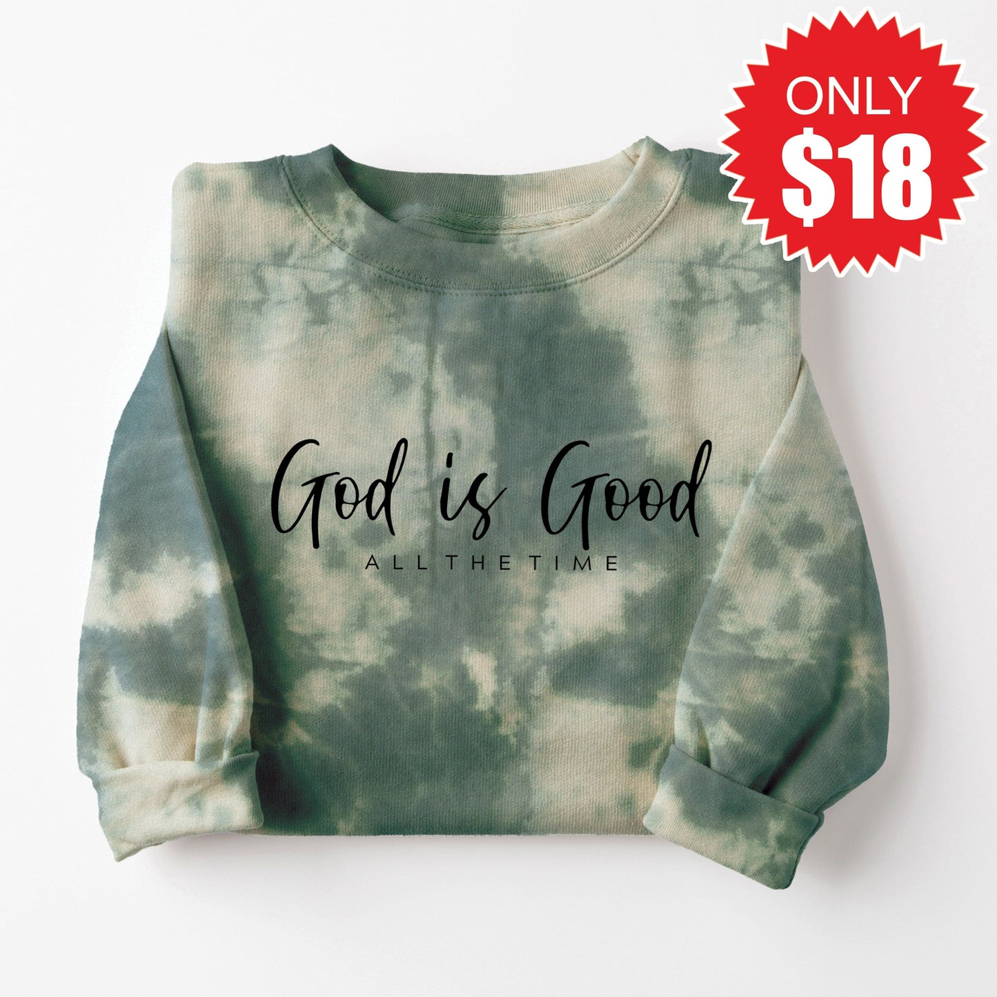 God Is Good Sweatshirt - Sapphirine Tie Dye - 18