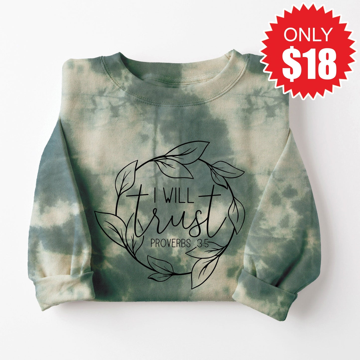 I Will Trust Sweatshirt - Sapphirine Tie Dye - 18
