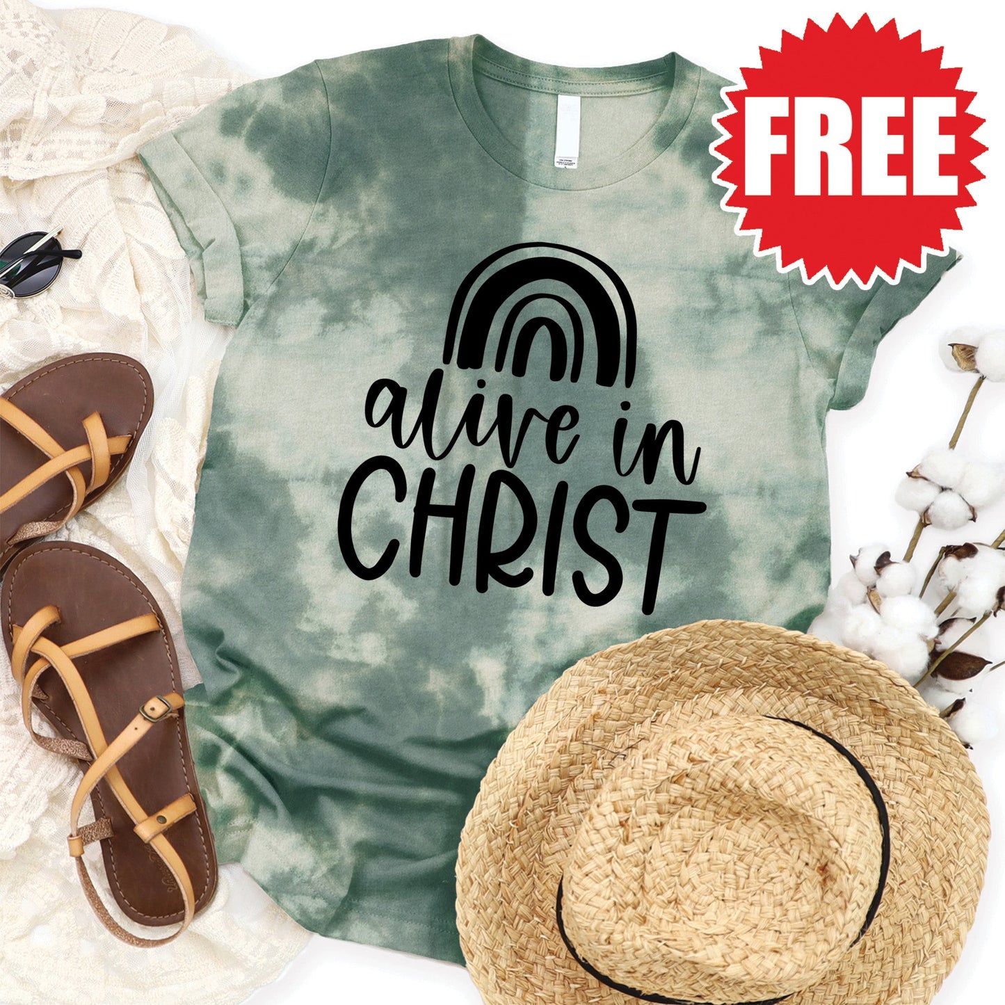 Alive In Christ Tee - Sapphirine Tie Dye - 0