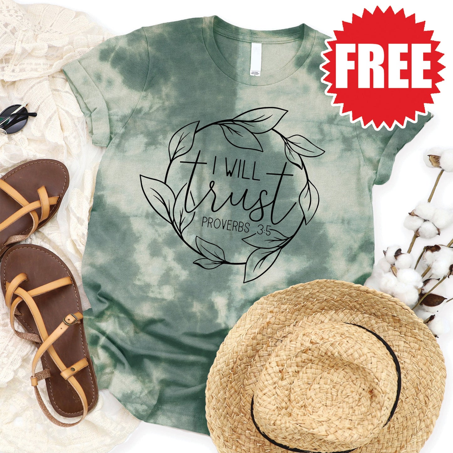 I Will Trust Tee - Sapphirine Tie Dye - 0