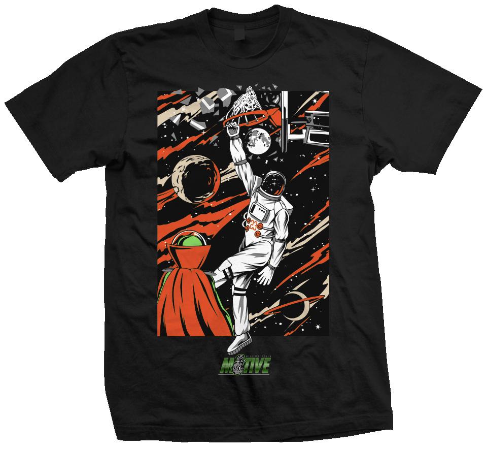 Shattered Backboard Dunk - Black T-Shirt