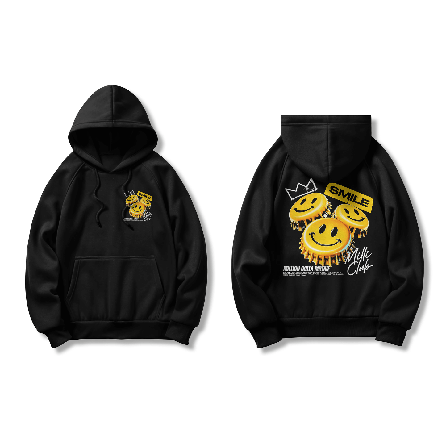 Smile Milli Club - Black Hoodie Sweatshirt