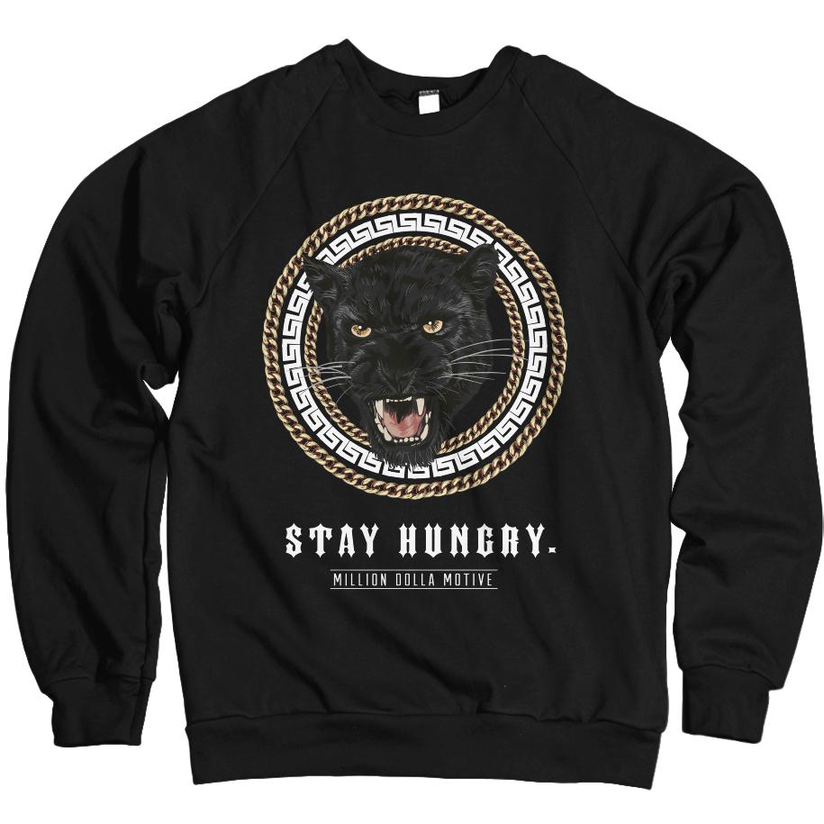 Stay Hungry - Black Crewneck Sweatshirt