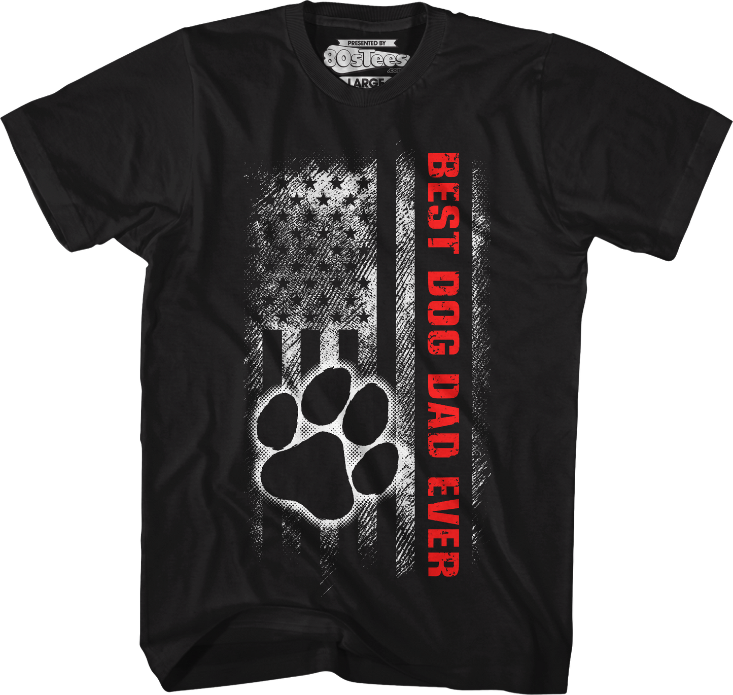 Paw & Flag Best Dog Dad Ever T-Shirt