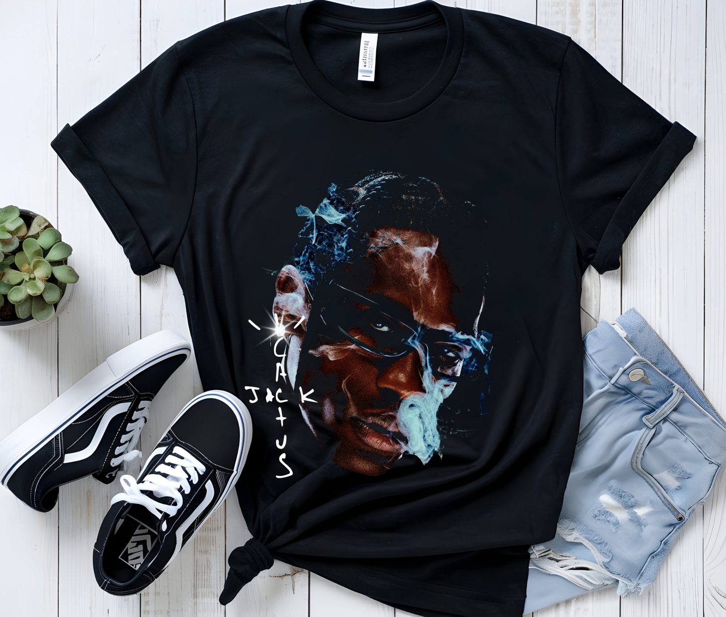 Travis Scott Cactus Jack Graphic Tee – Hip Hop Streetwear T-Shirt, Rare Rap Shirt for Music Fans and Collectors