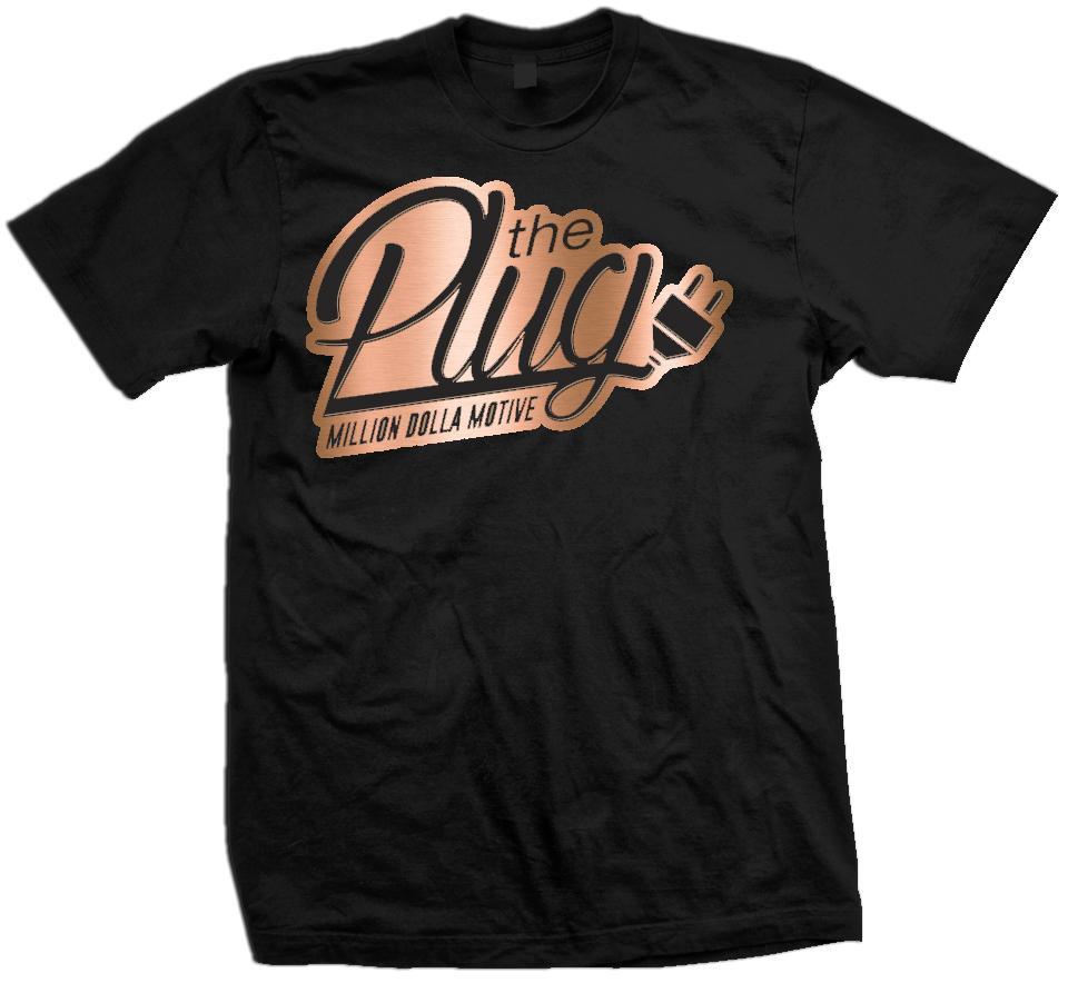 The Plug - Copper on Black T-Shirt
