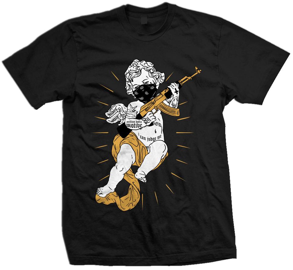Tattooed Angel - Black T-Shirt