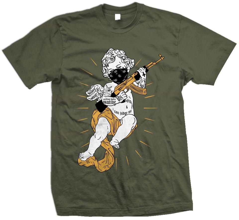 Tattooed Angel - Olive T-Shirt