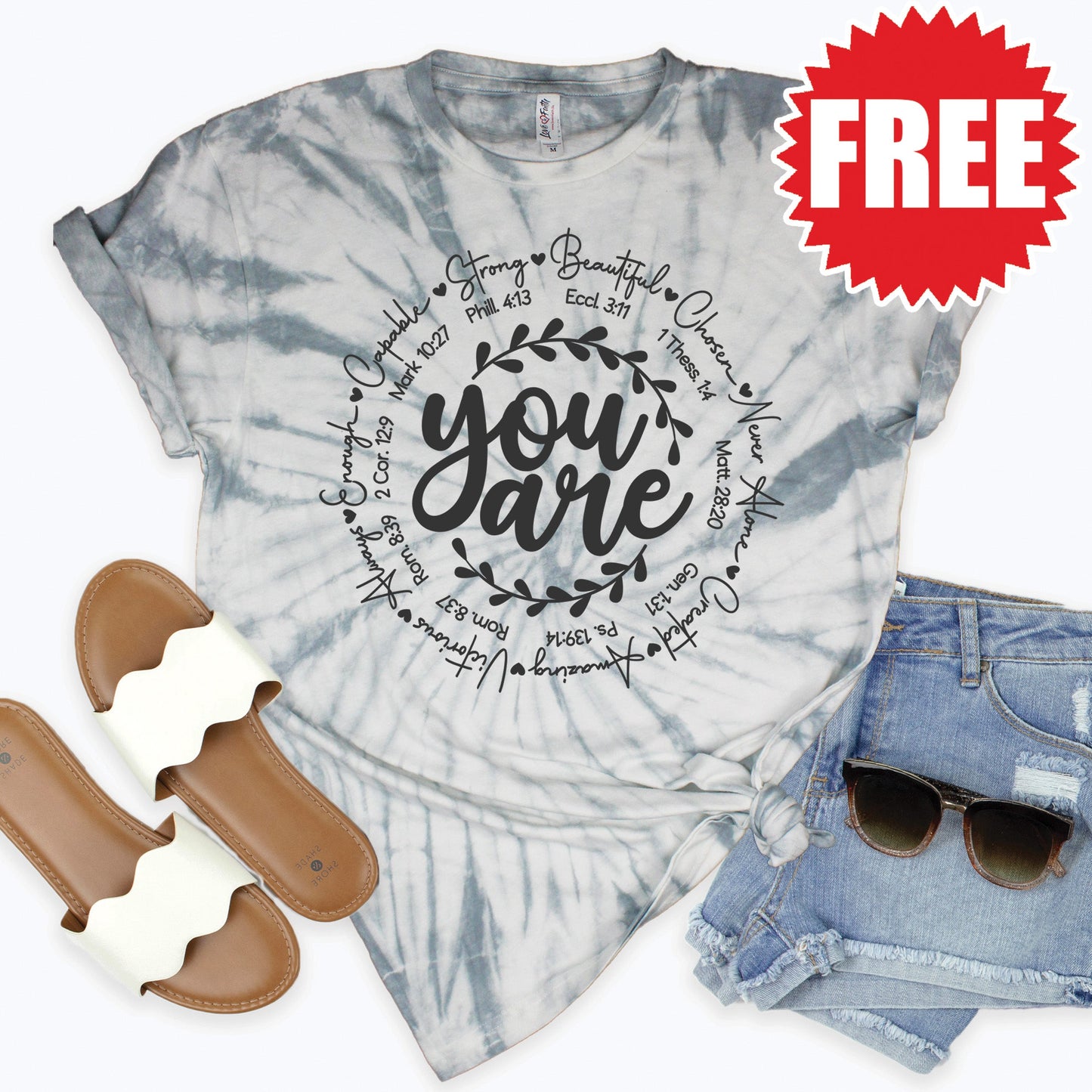 You Are Tee - Tie Dye Soft Grey - 0
