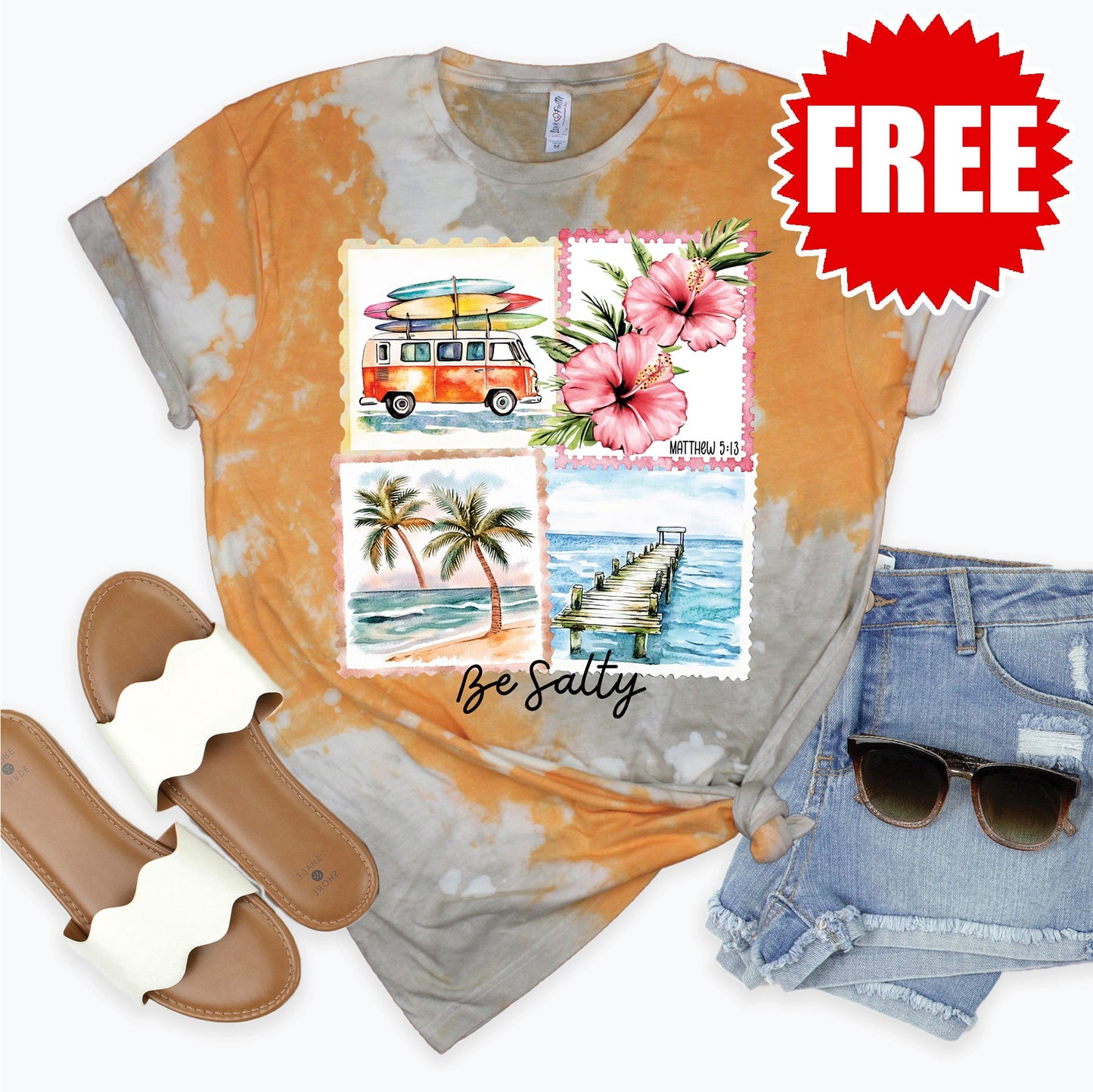 Be Salty Tee - Toast Splash Tie Dye - 0