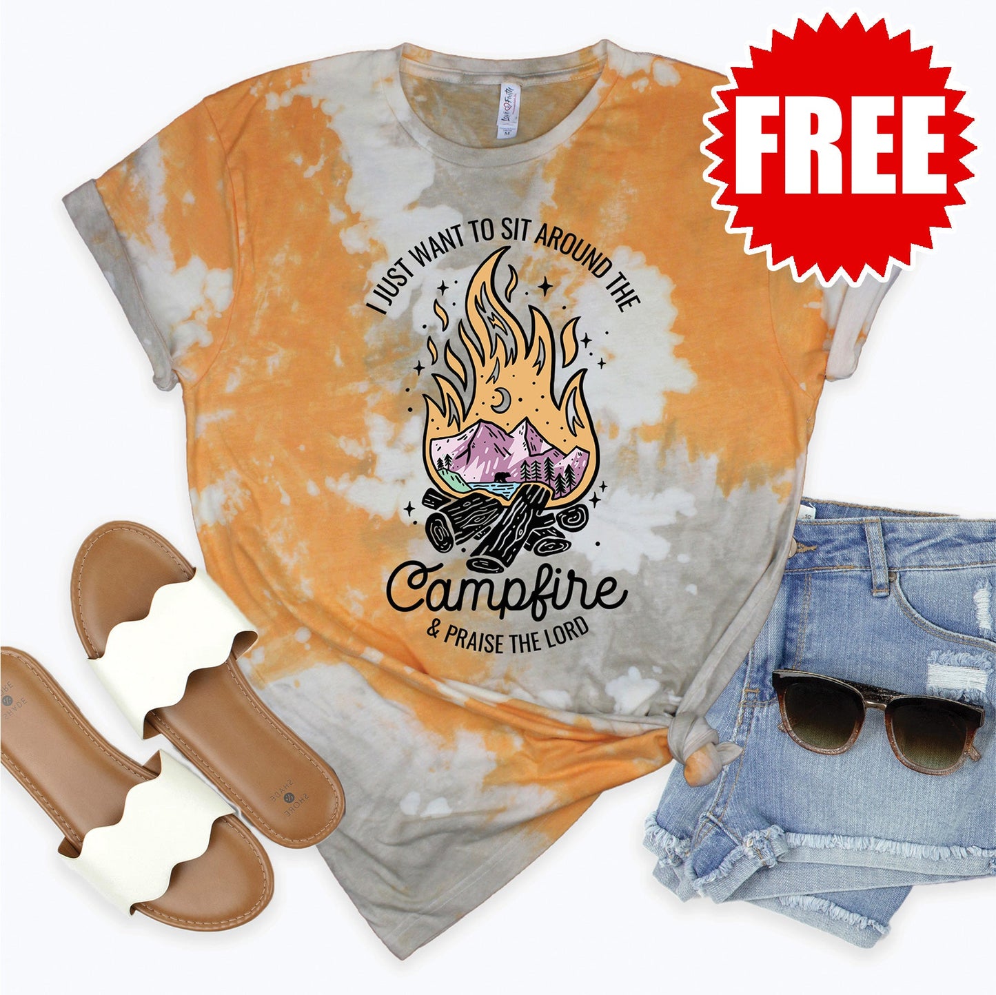 Campfire Tee - Toast Splash Tie Dye - 0