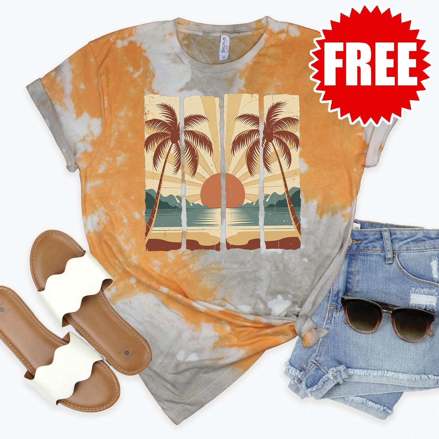 Sunset Tee - Toast Splash Tie Dye - 0