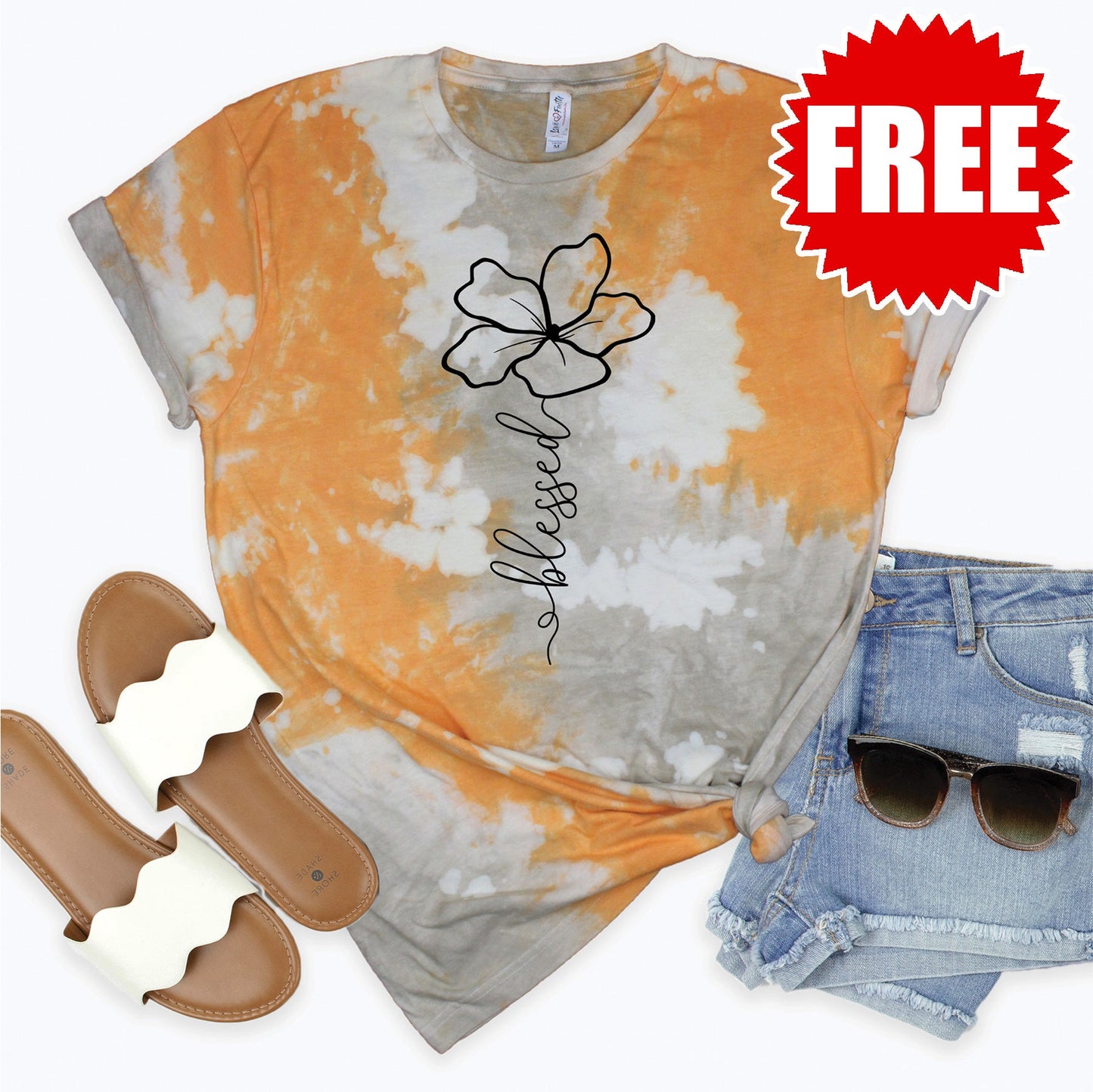 Blessed Tee - Toast Splash Tie Dye - 0