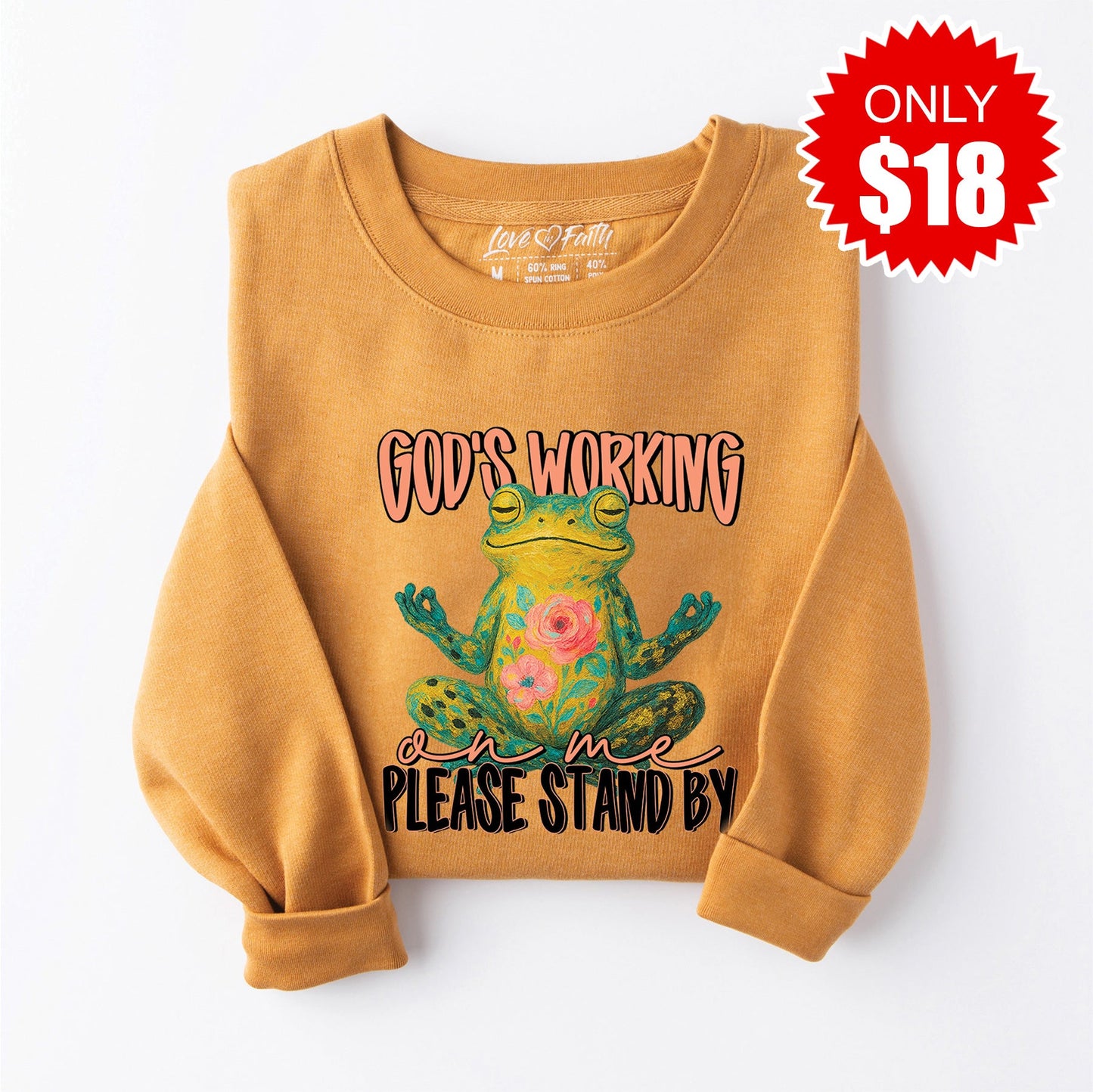 God's Working Sweatshirt - Heather Toast - 18