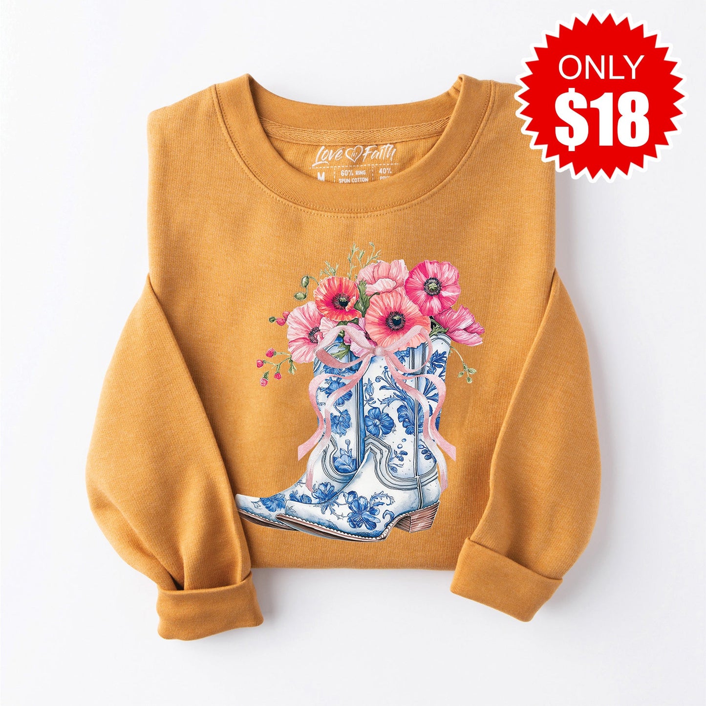 Spring Boots Sweatshirt - Heather Toast - 18