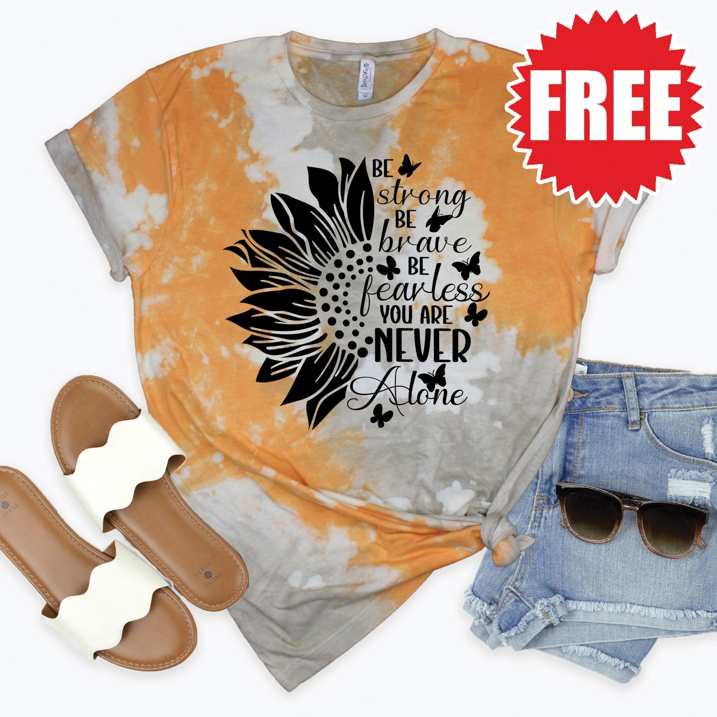 Be Strong Tee - Toast Splash Tie Dye - 0