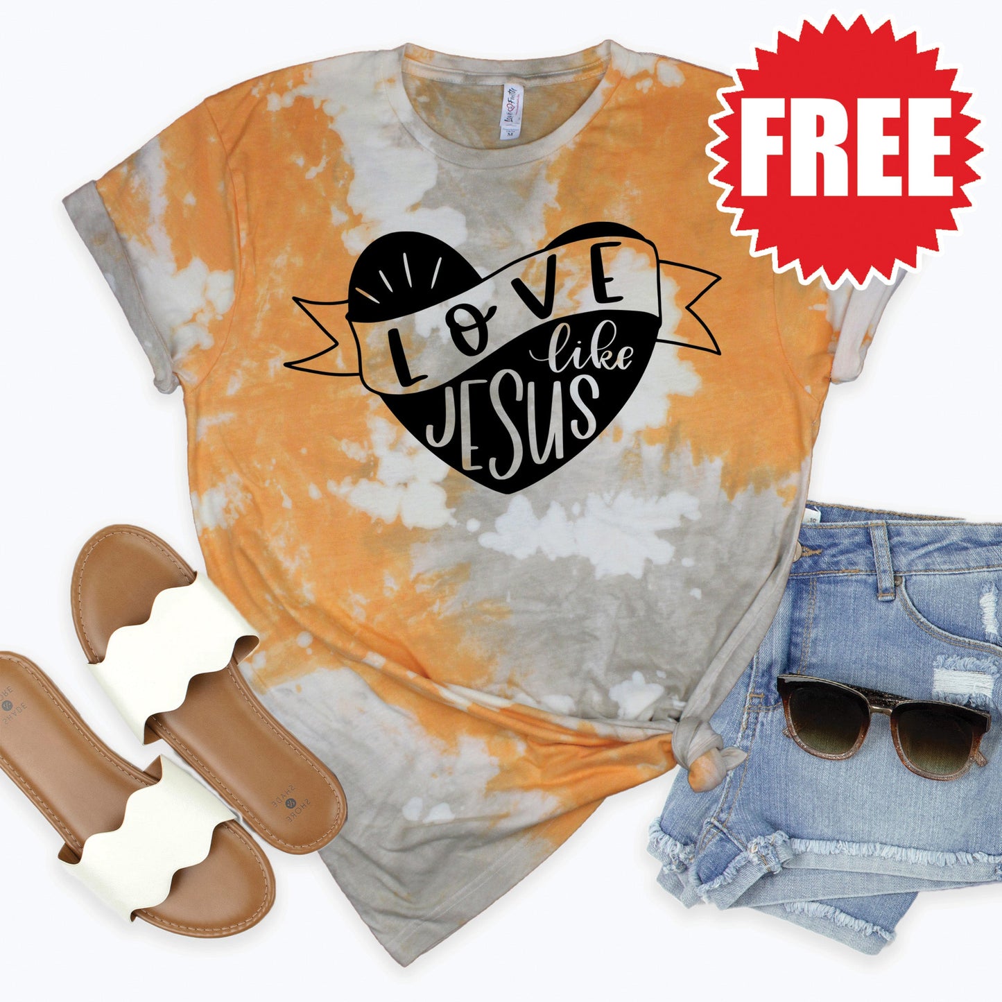 Love Like Jesus Tee - Toast Splash Tie Dye - 0