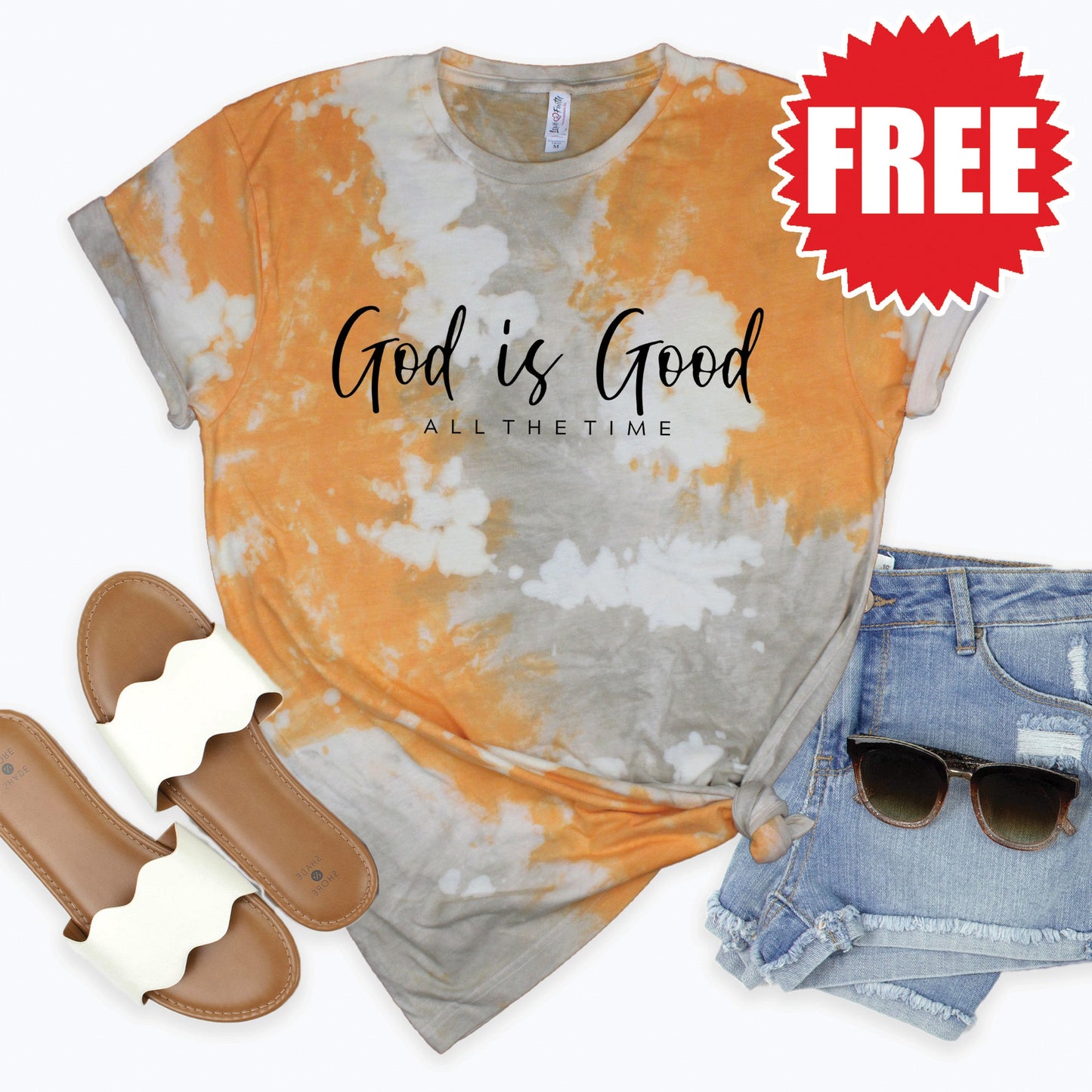 God Is Good Tee - Toast Splash Tie Dye - 0