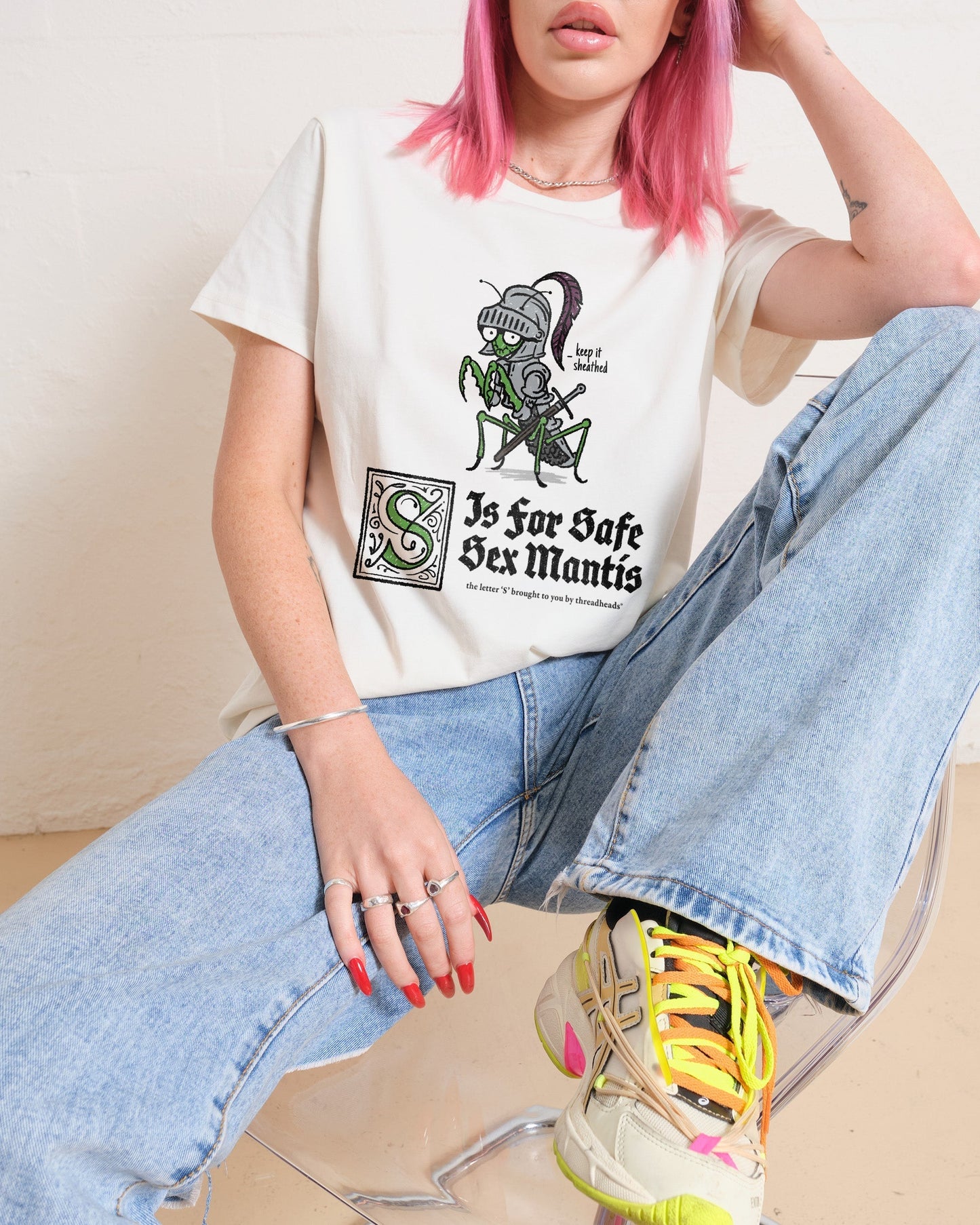 S is for Safe Sex Mantis Women's Tee
