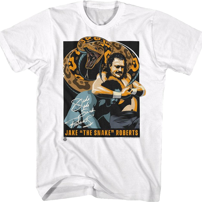 Autograph Jake The Snake Roberts T-Shirt