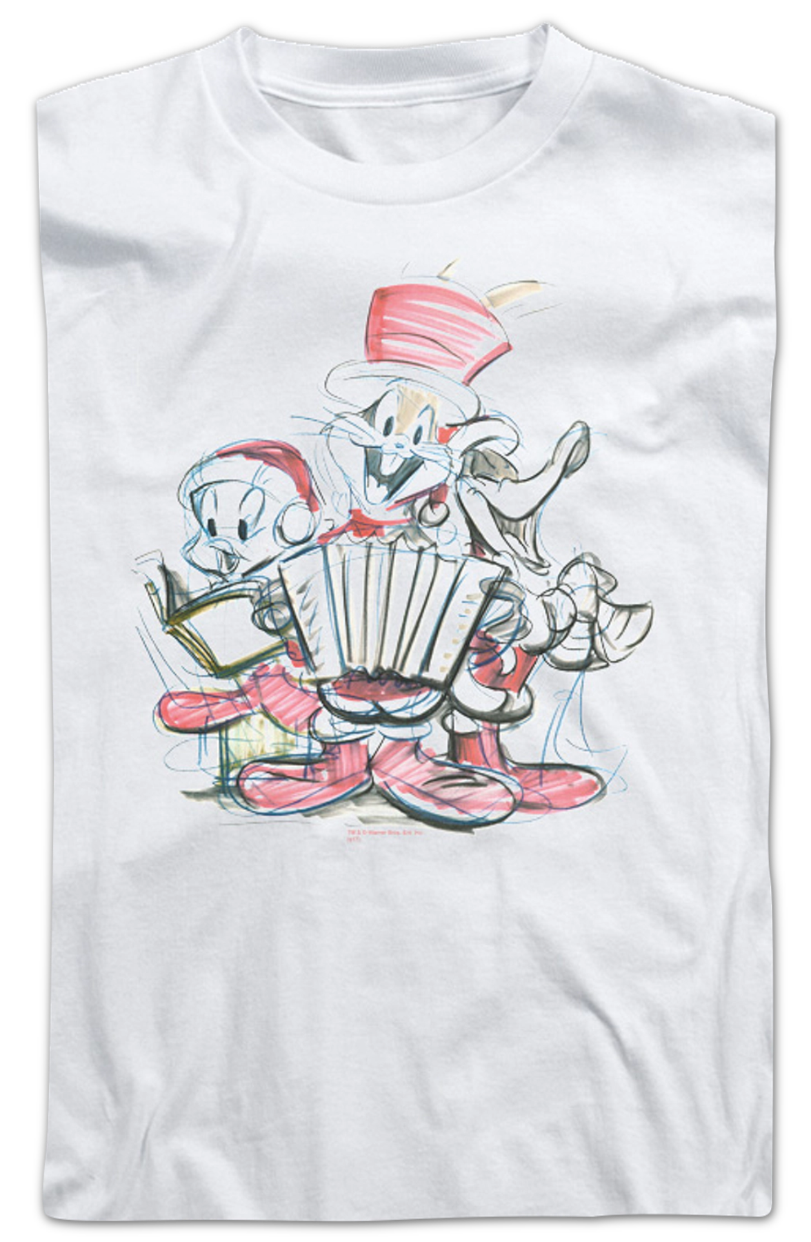 Christmas Caroling Sketch Looney Tunes Long Sleeve Shirt