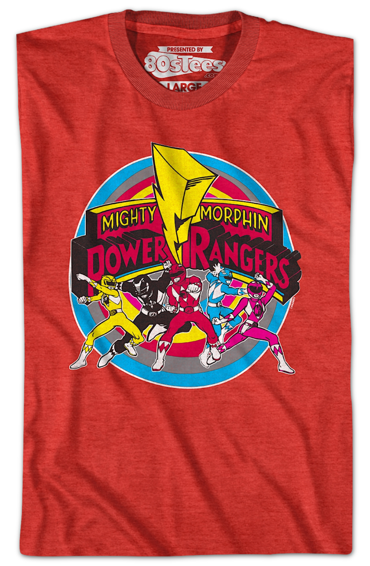 Circle Action Poses Mighty Morphin Power Rangers T-Shirt