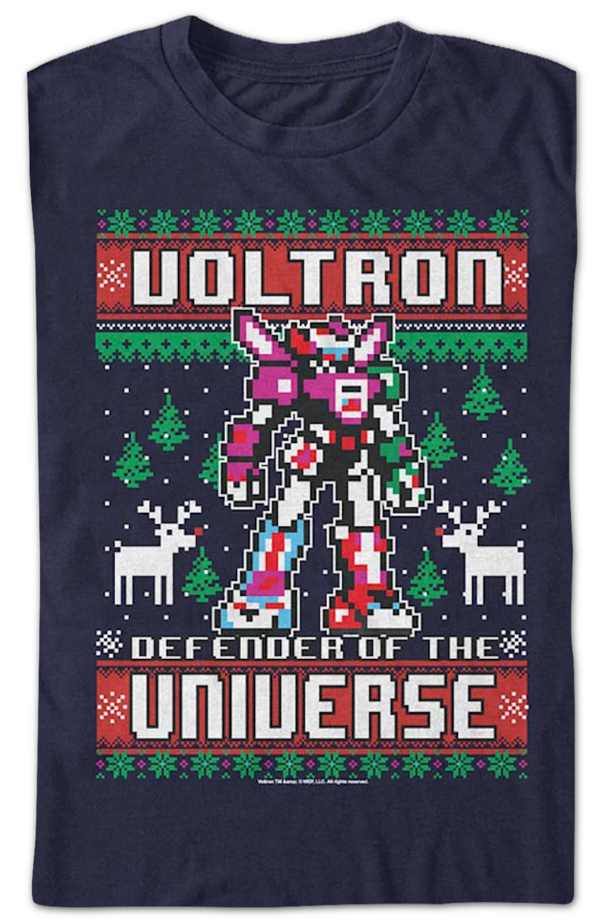 Defender of the Universe Faux Ugly Christmas Sweater Voltron T-Shirt