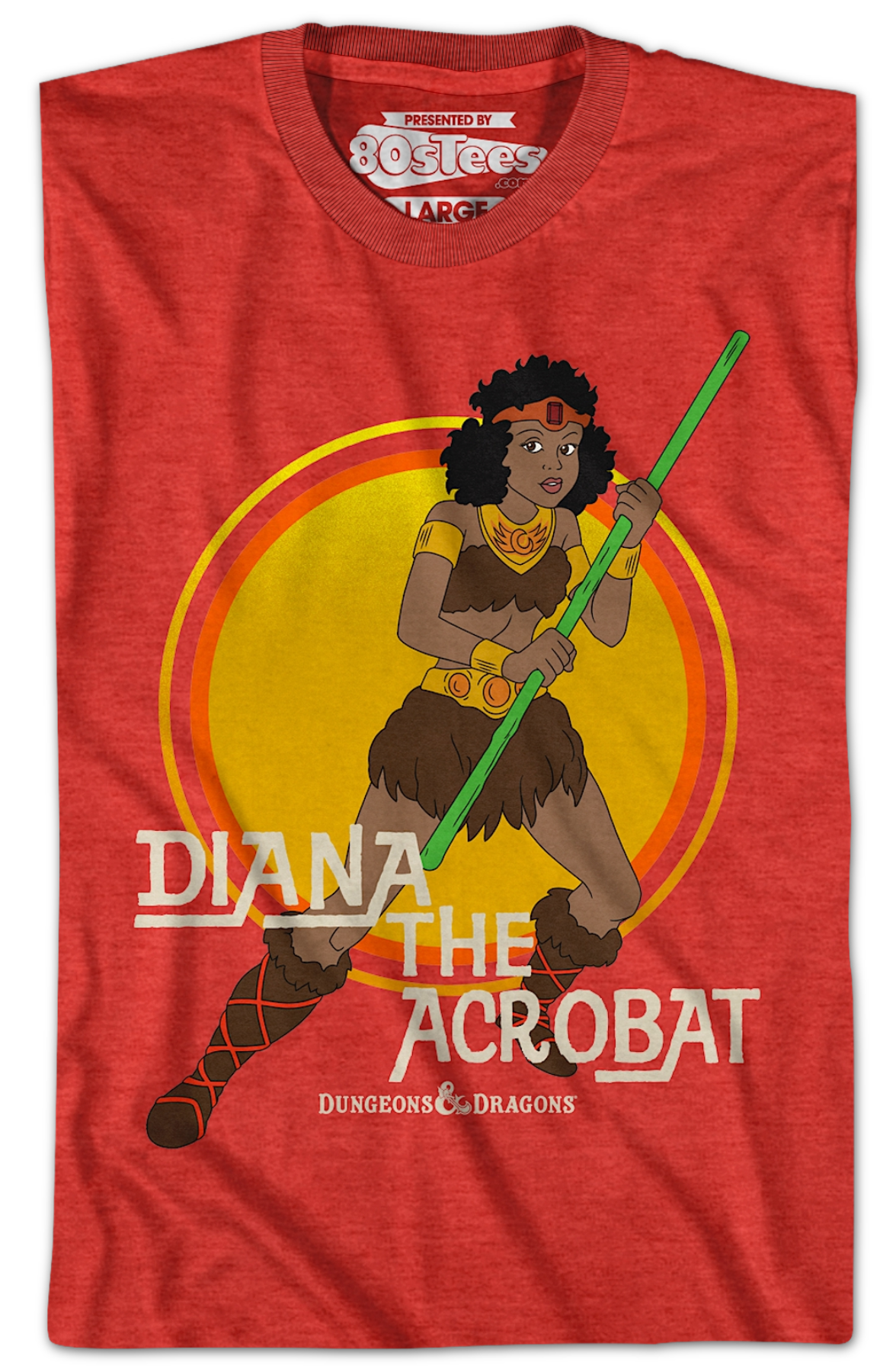 Diana The Acrobat Retro Circle Dungeons & Dragons T-Shirt