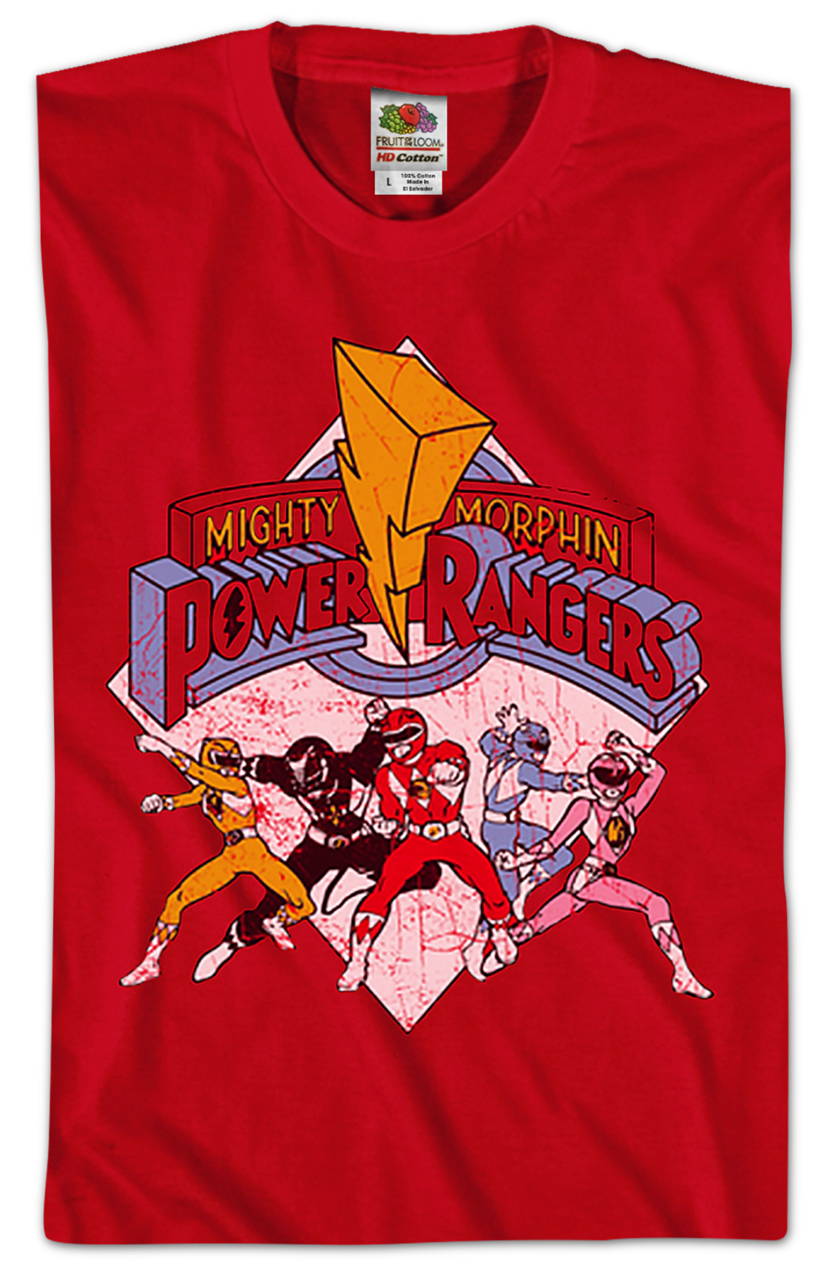 Distressed Mighty Morphin Power Rangers T-Shirt
