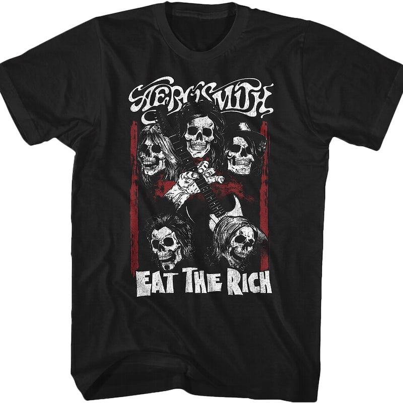 Black Eat The Rich Aerosmith Black T-Shirt