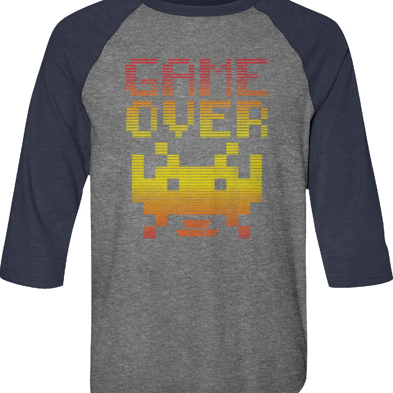 Game Over Space Invaders Raglan Baseball Shirt