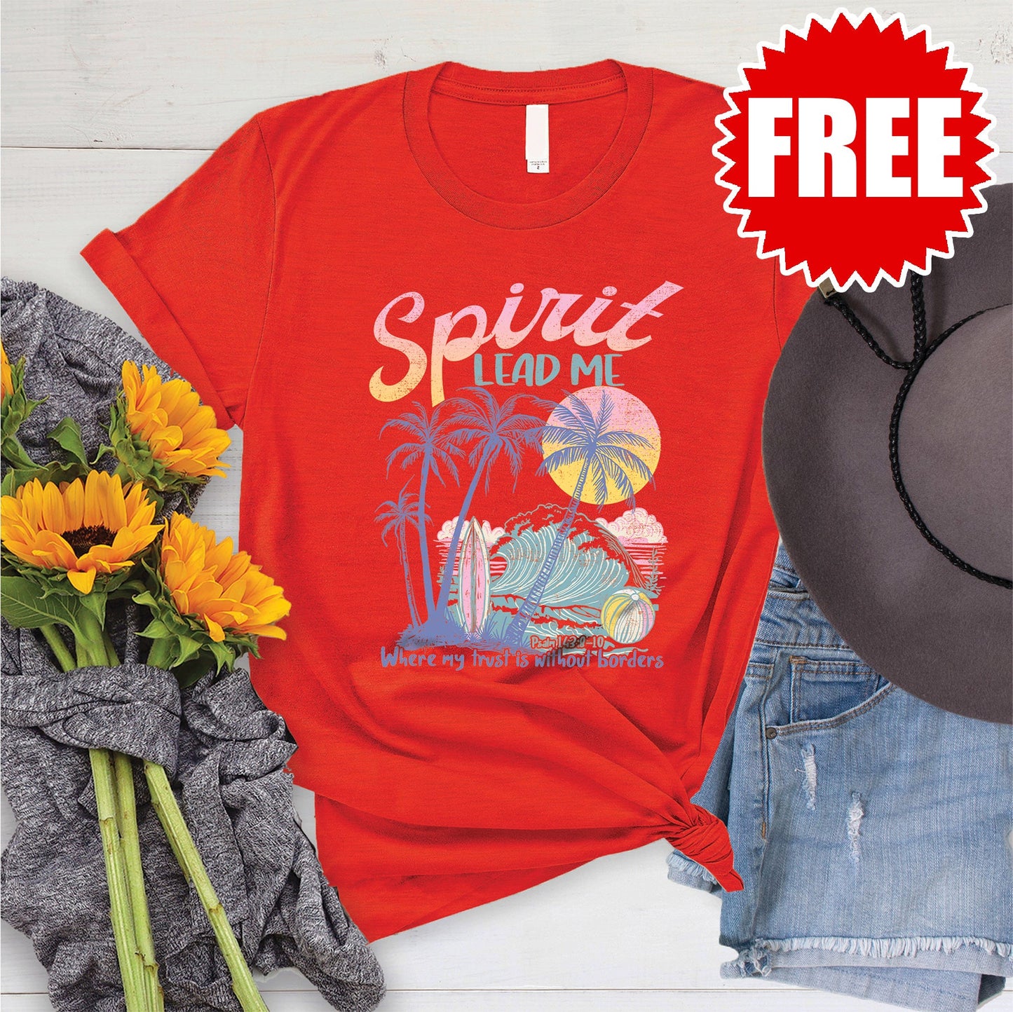 Spirit Lead Me Tee - Heather Poppy - 0