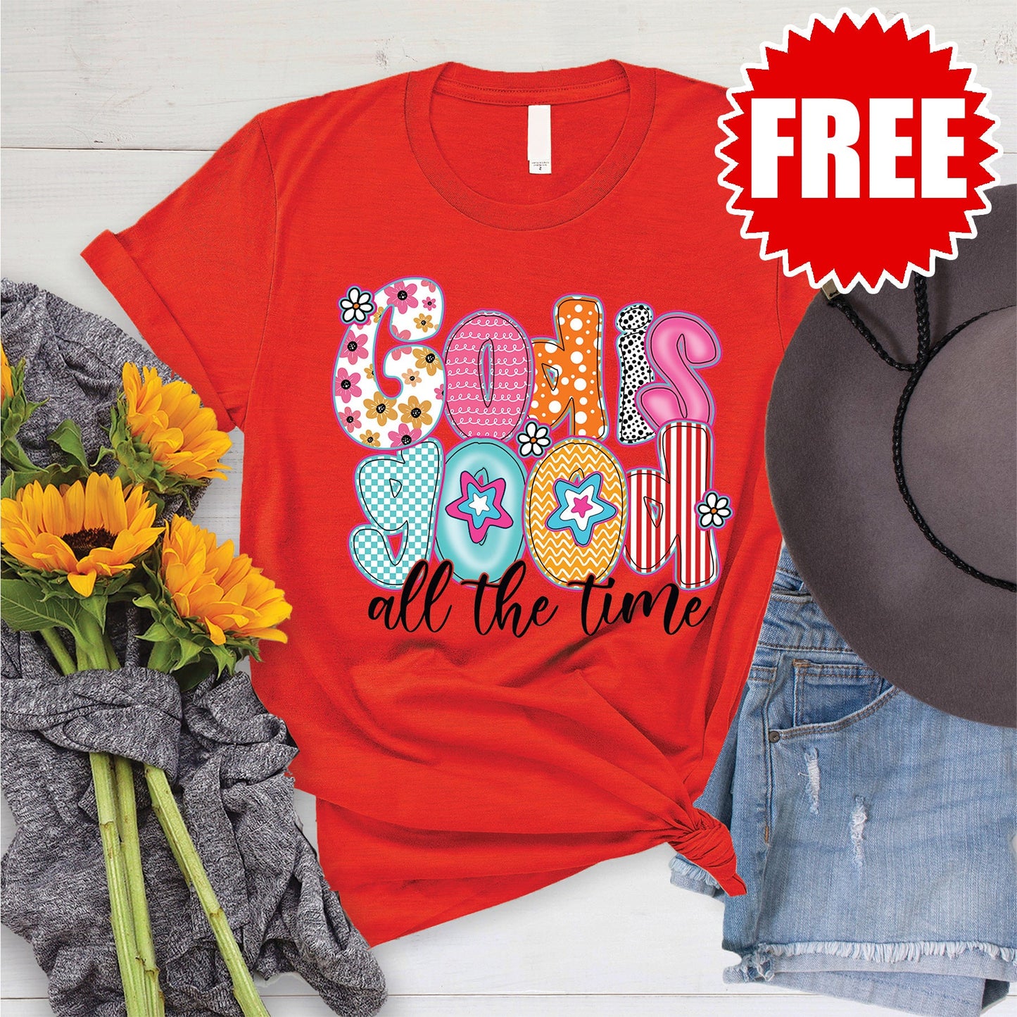 God is Good Tee - Heather Poppy - 0