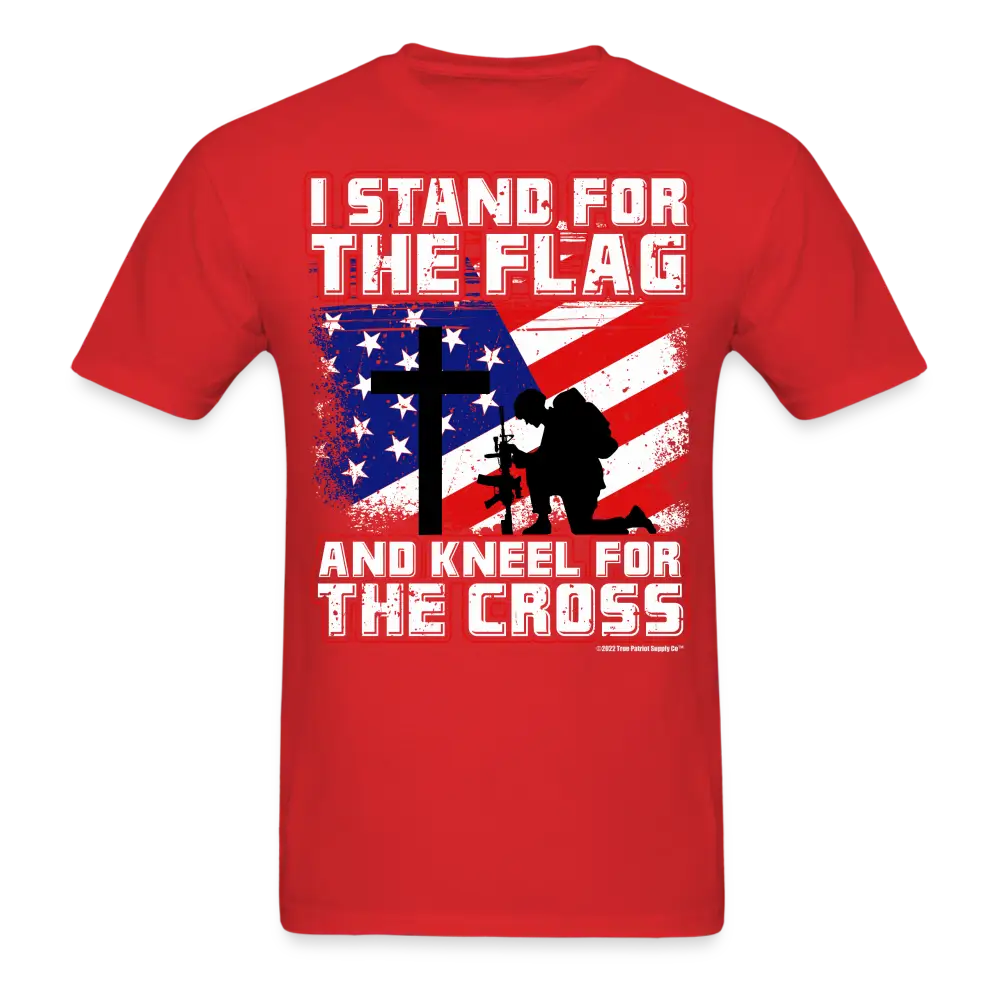 I Stand For The Flag and Kneel For The Cross Conservative Christian T-Shirt