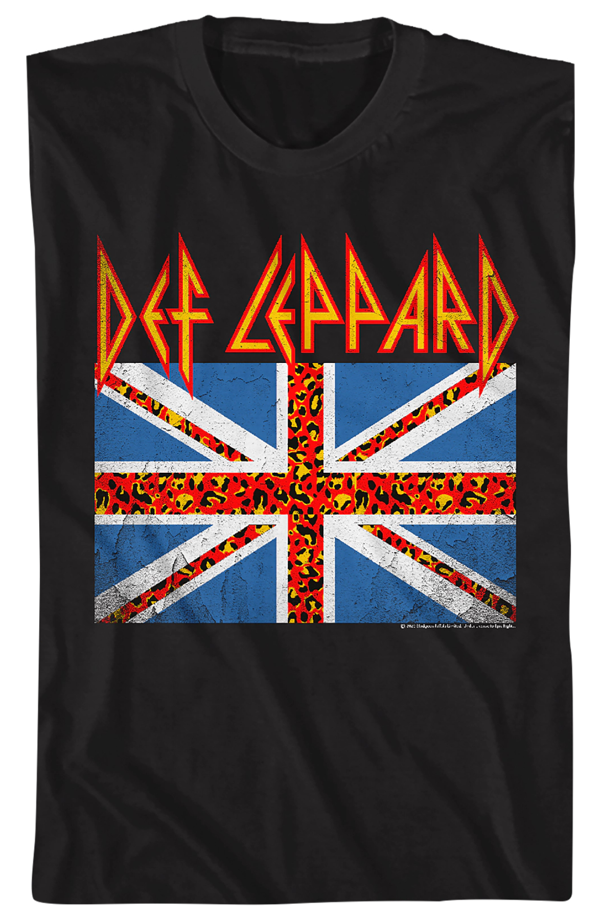 Leopard Print Union Jack Def Leppard T-Shirt